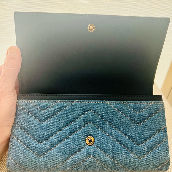 Gucci Marmont Denim Pearl Wallet - Picture 11 of 12